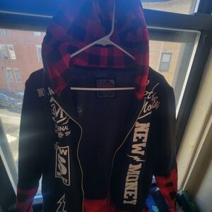 Black and Red Graphic Hoodie